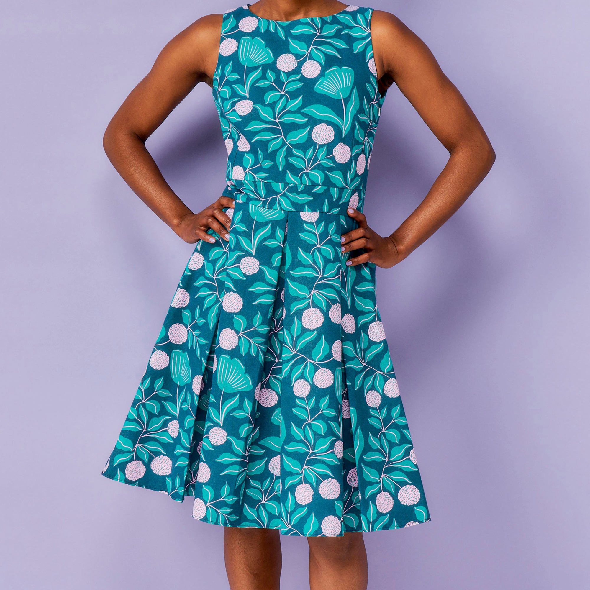 Boat Neck Dress Sewing Pattern PDF – Gathered