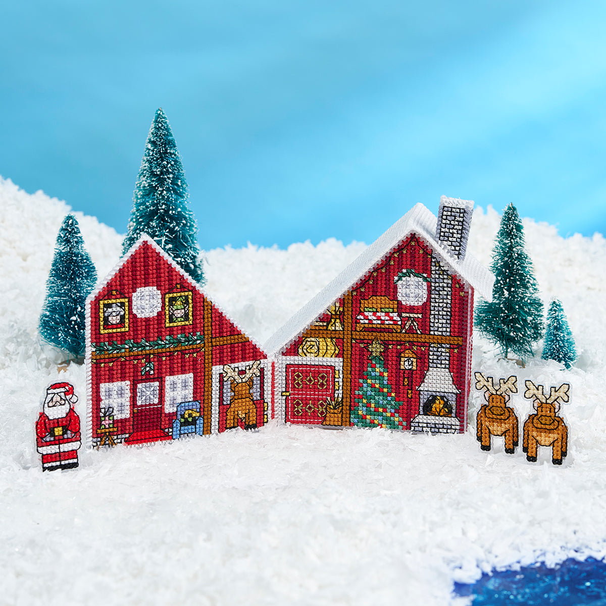 3D Santa House (North Pole Village - Part 2) Cross Stitch PDF Patterns