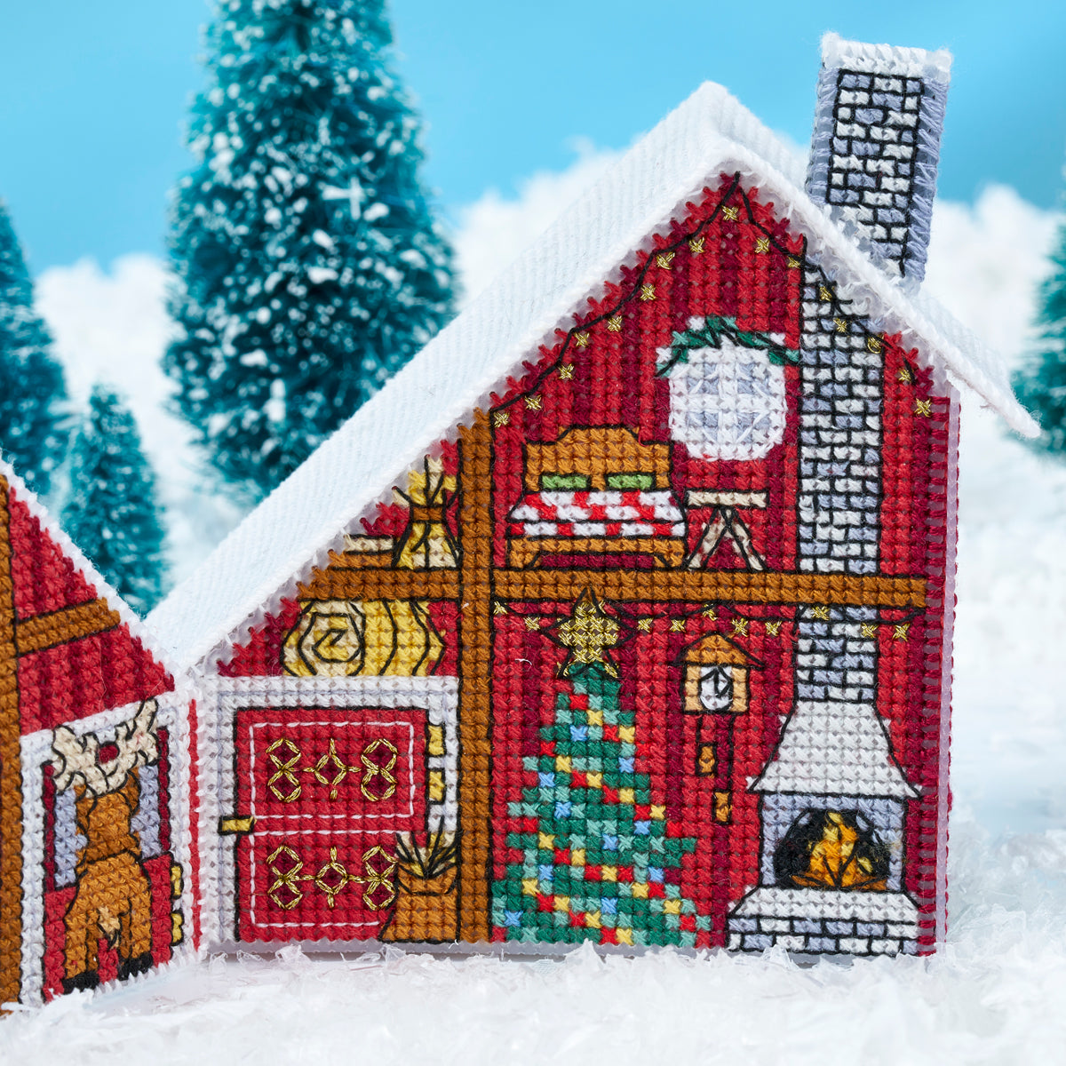 3D Santa House (North Pole Village - Part 2) Cross Stitch PDF Patterns