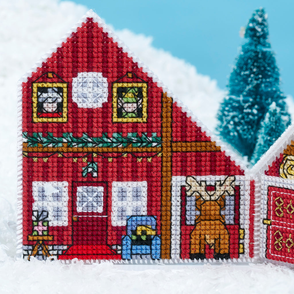 3D Santa House (North Pole Village - Part 2) Cross Stitch PDF Patterns