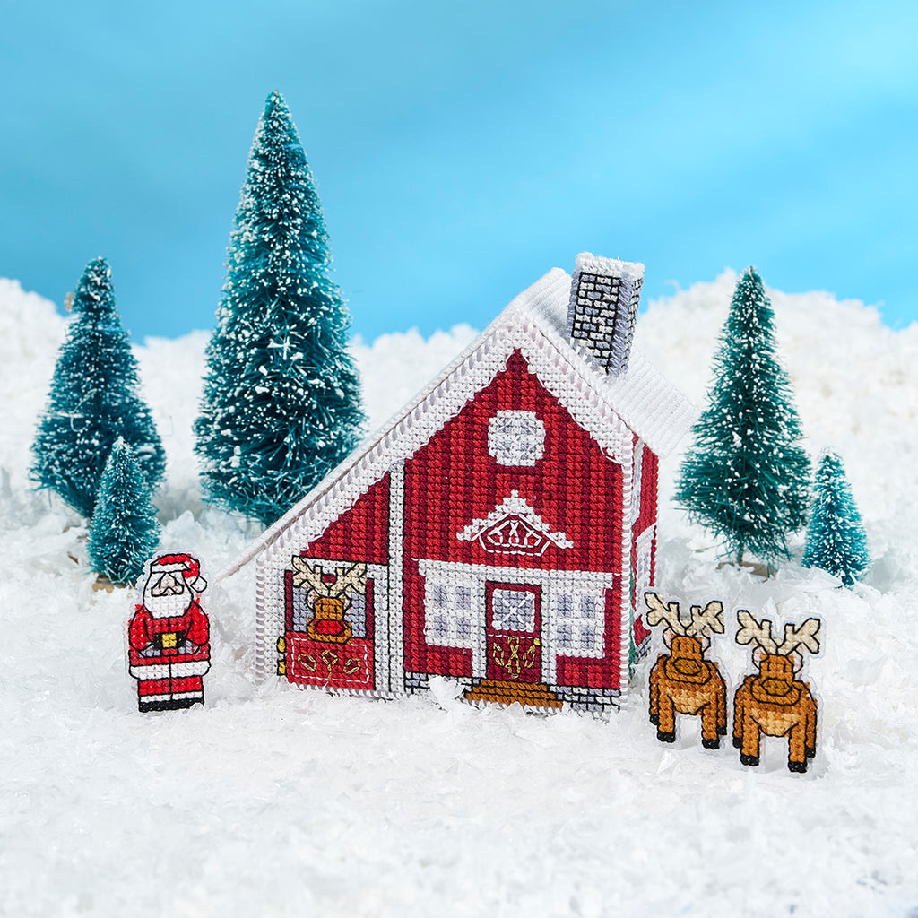 3D Santa House (North Pole Village - Part 2) Cross Stitch PDF Patterns