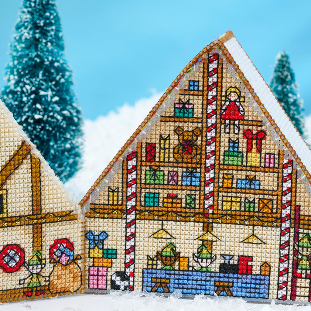 3D Santa's Workshop (North Pole Village - Part 1) Cross Stitch PDF Patterns