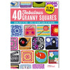 Cover of a crochet pattern book titled '40 Fabulous Granny Squares' featuring various colorful granny square patterns.