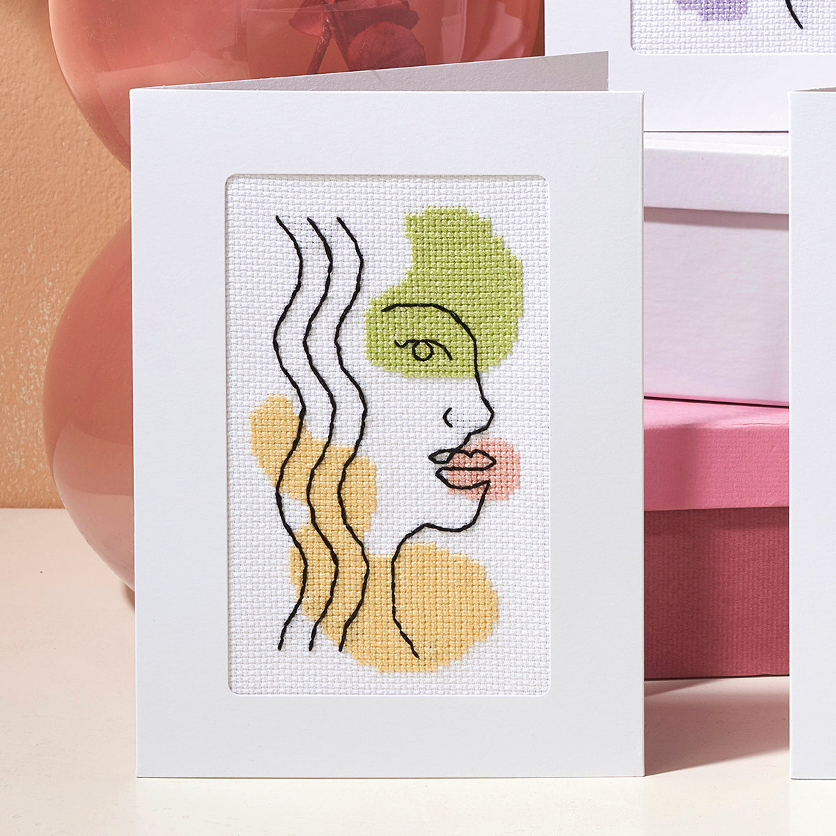 Abstract Portraits Cards Cross Stitch Patterns