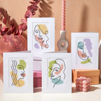 Abstract Portraits Cards Cross Stitch Patterns