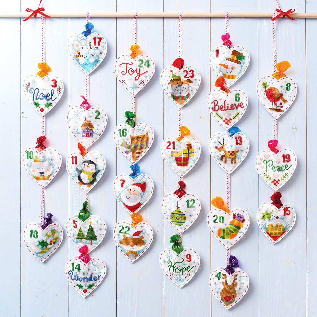 Advent Hearts Cross Stitch PDF Patterns