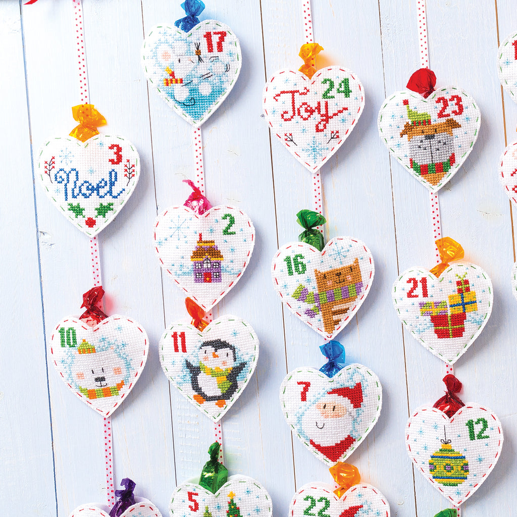 Advent Hearts Cross Stitch PDF Patterns