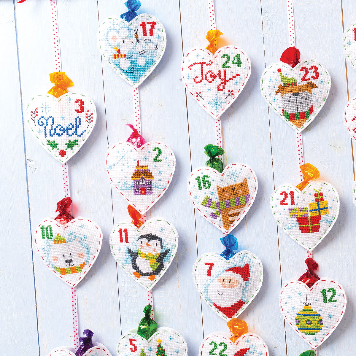 Advent Hearts Cross Stitch PDF Patterns
