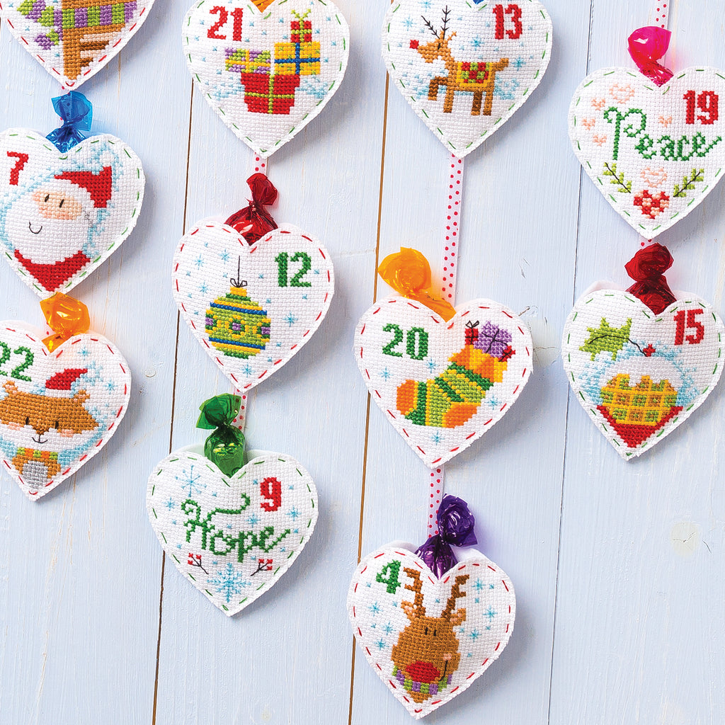 Advent Hearts Cross Stitch PDF Patterns