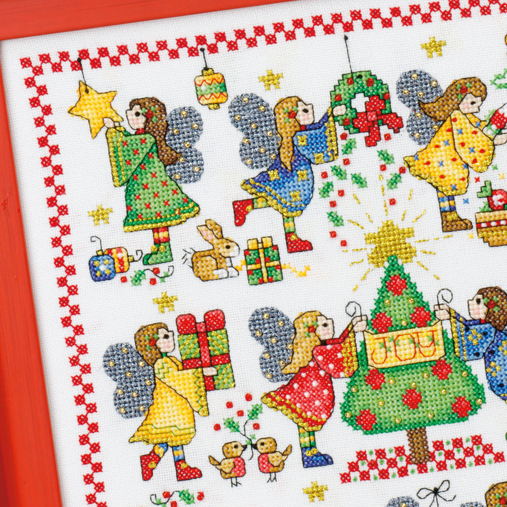 Festive Angels Cross Stitch PDF Pattern