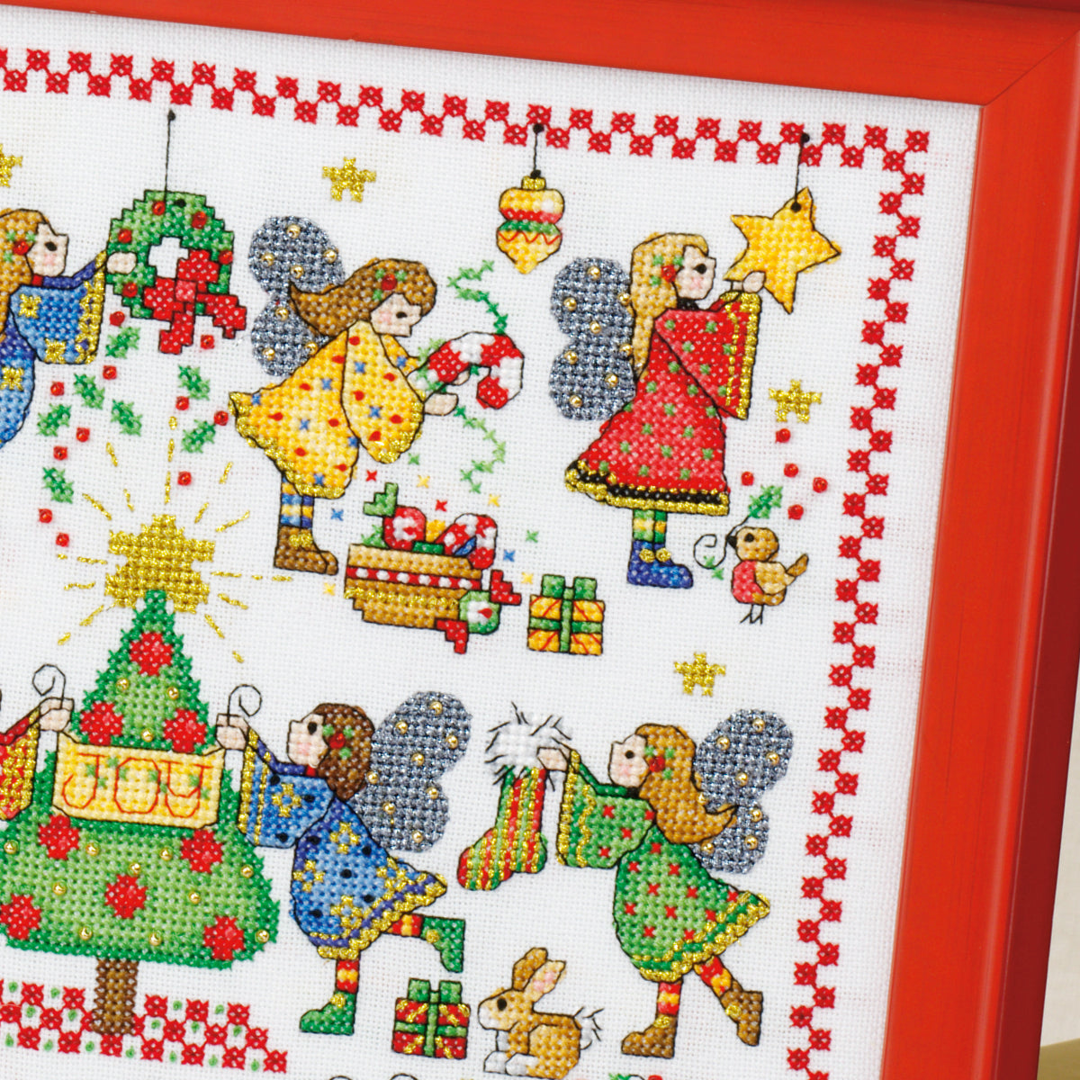Festive Angels Cross Stitch PDF Pattern