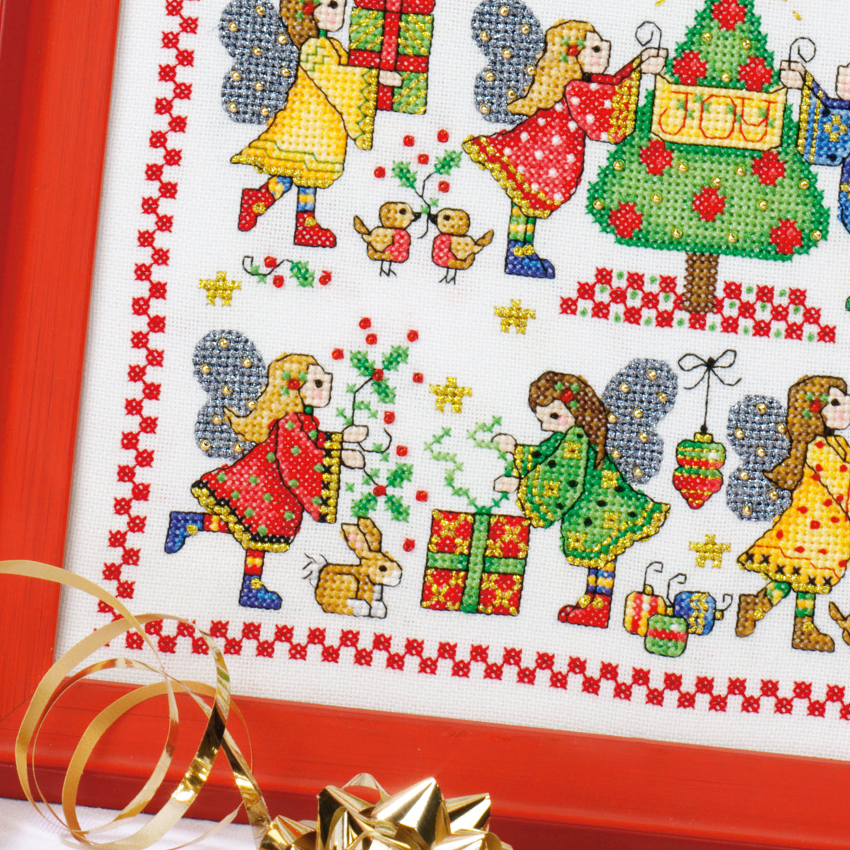 Festive Angels Cross Stitch PDF Pattern
