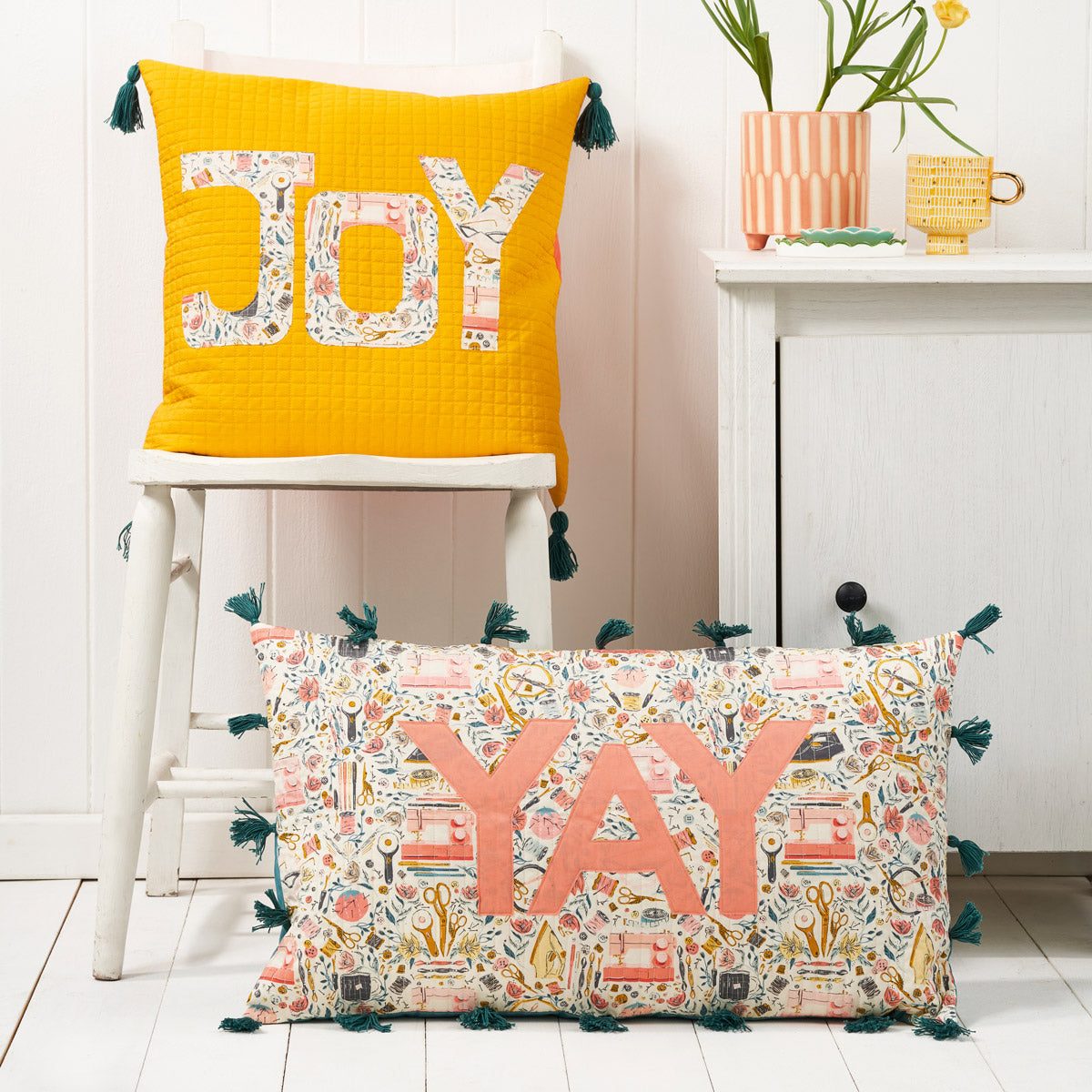Appliqué Joy Yay Cushion Sewing Pattern PDF