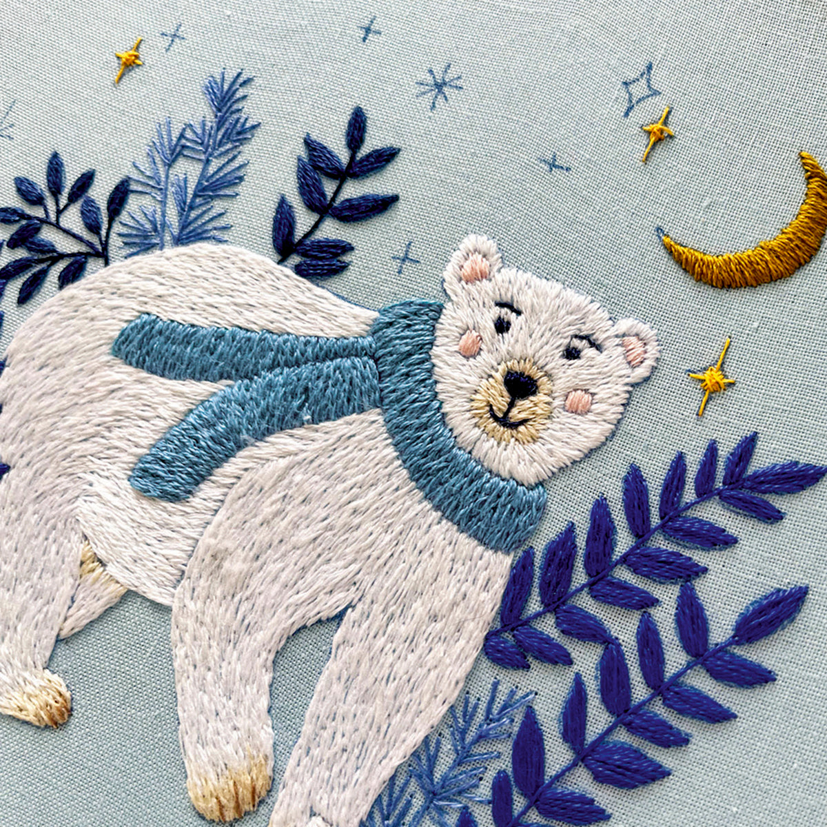 Arctic Explorer Polar Bear Hoop Embroidery Pattern PDF