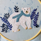 Arctic Explorer Polar Bear Hoop Embroidery Pattern PDF