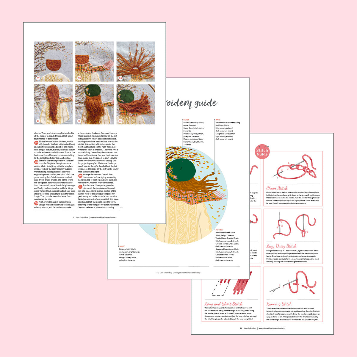 Hair Embroidery pattern instructions