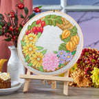 Autumn Flower Wreath Cross Stitch PDF Pattern