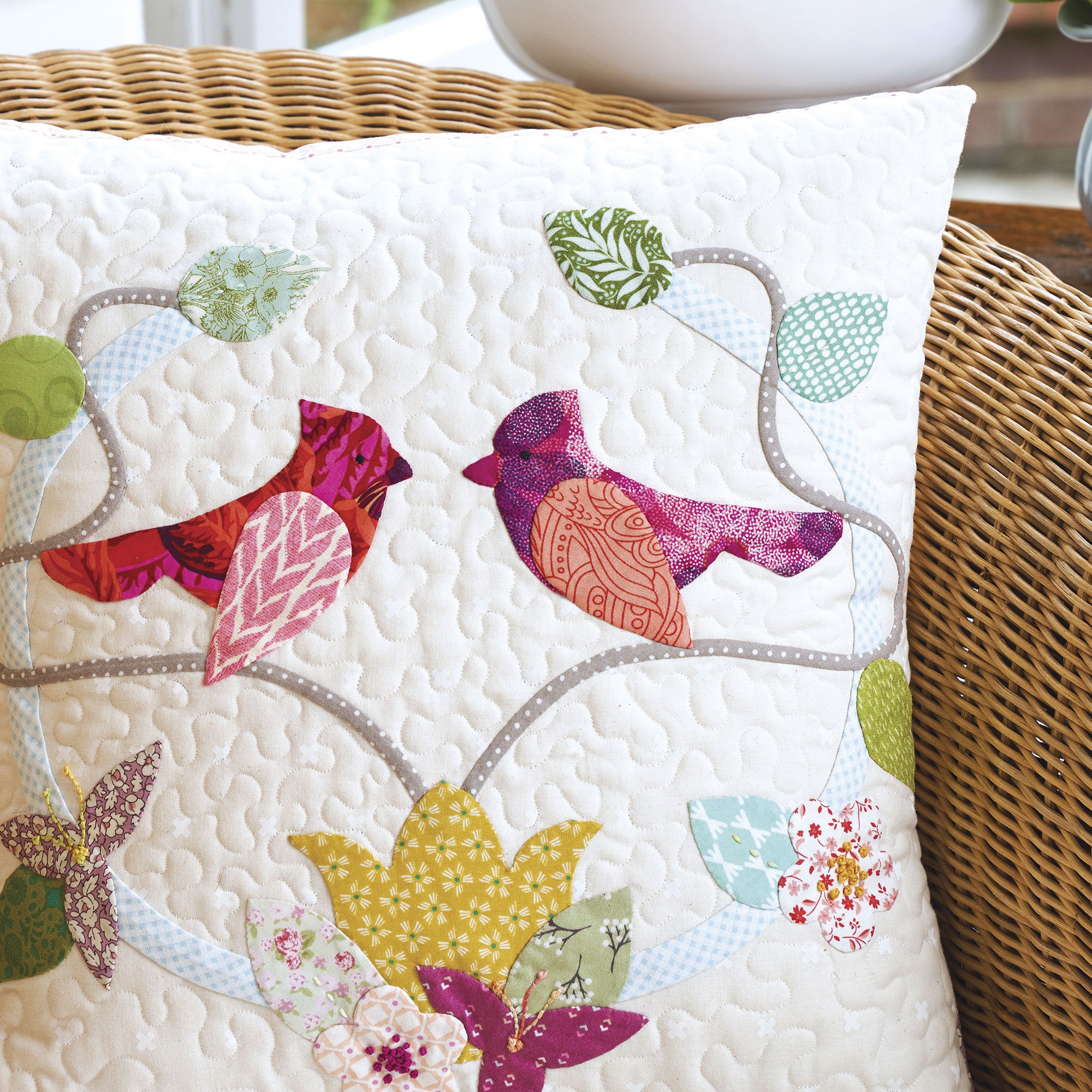 Applique Bird Cushion Pattern PDF