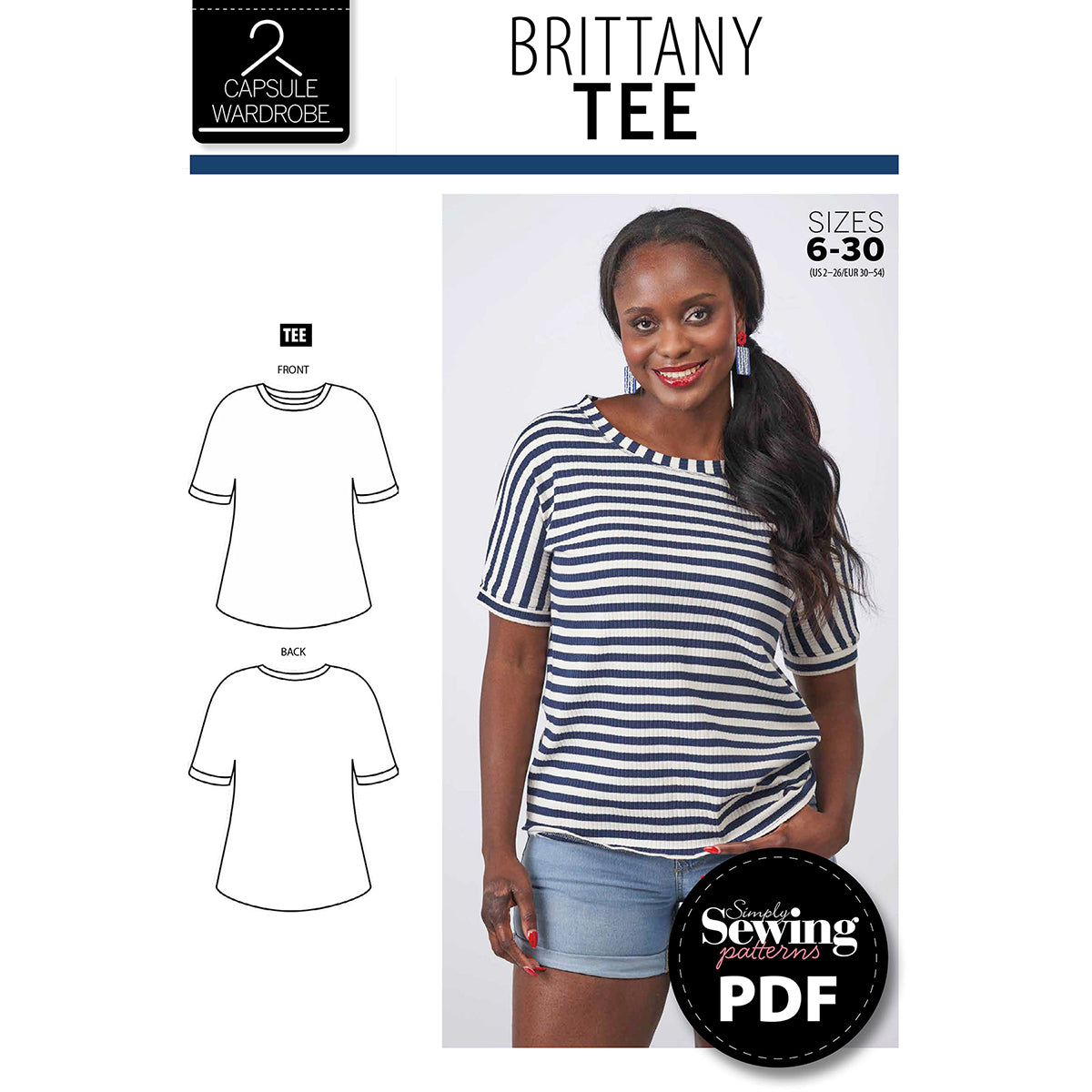 Brittany Tee Sewing Pattern PDF