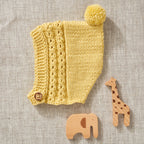Yellow baby bonnet knitting pattern