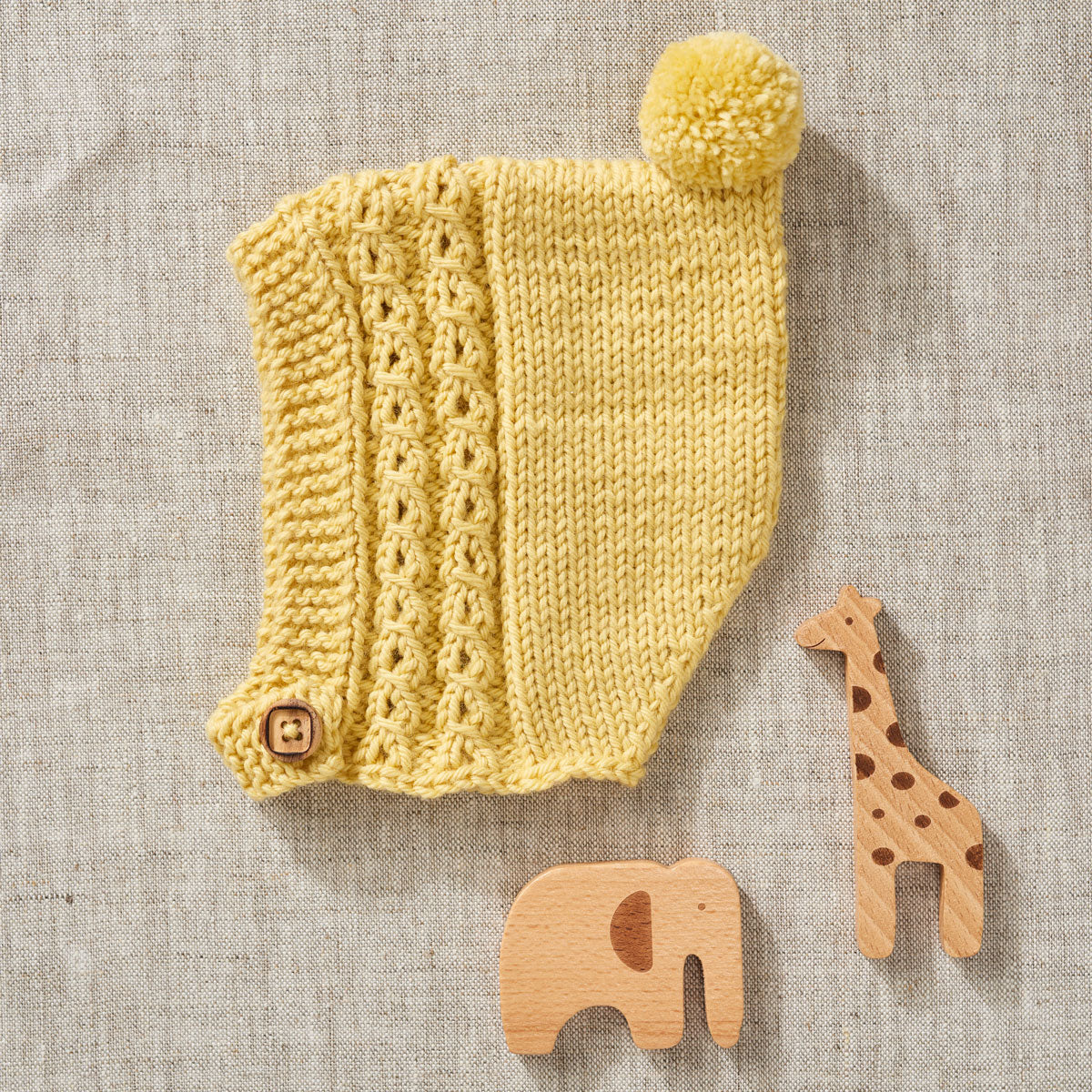 Yellow baby bonnet knitting pattern
