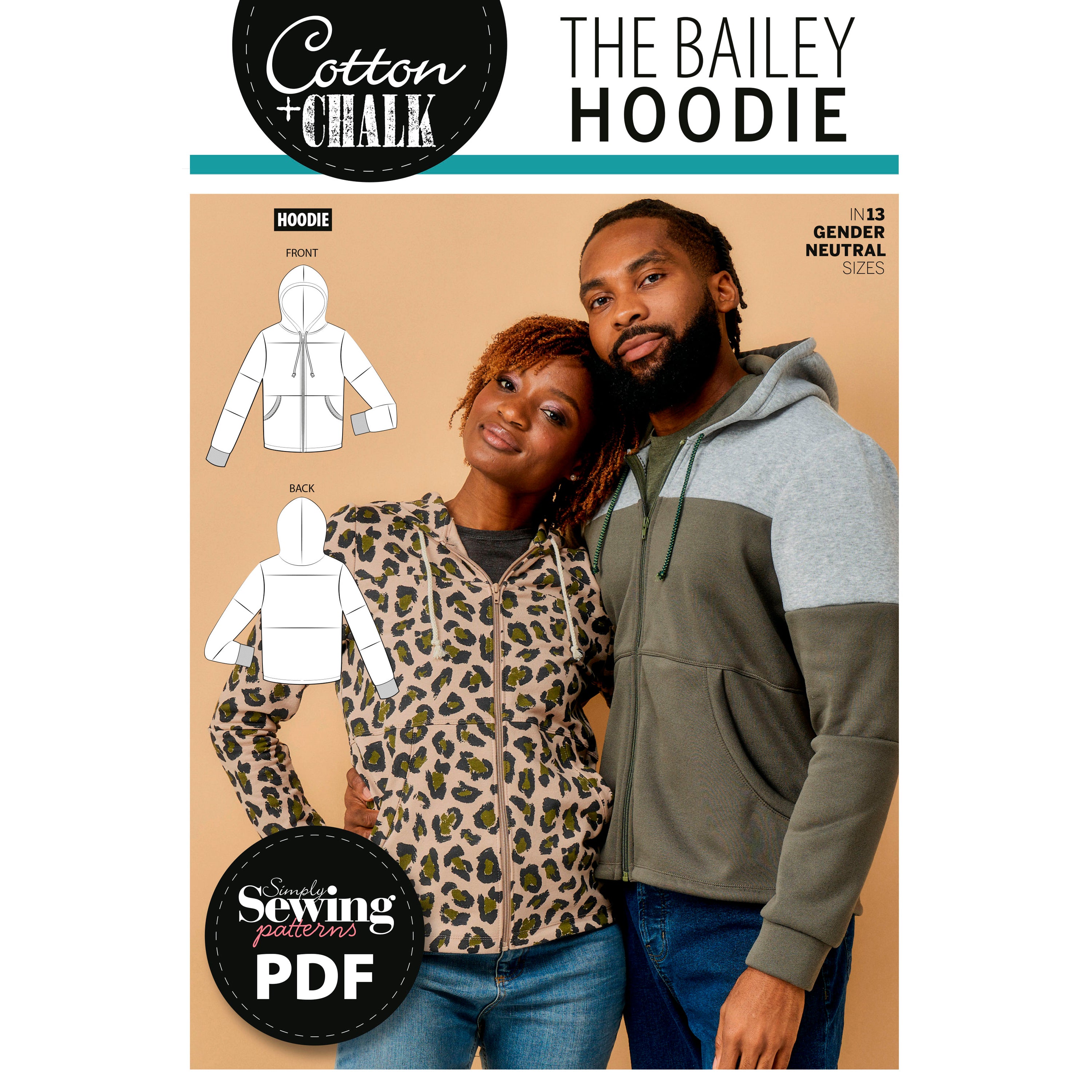 Bailey Hoodie Sewing Pattern PDF