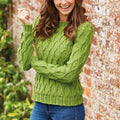 Boat Neck Cable Jumper Knitting Pattern PDF