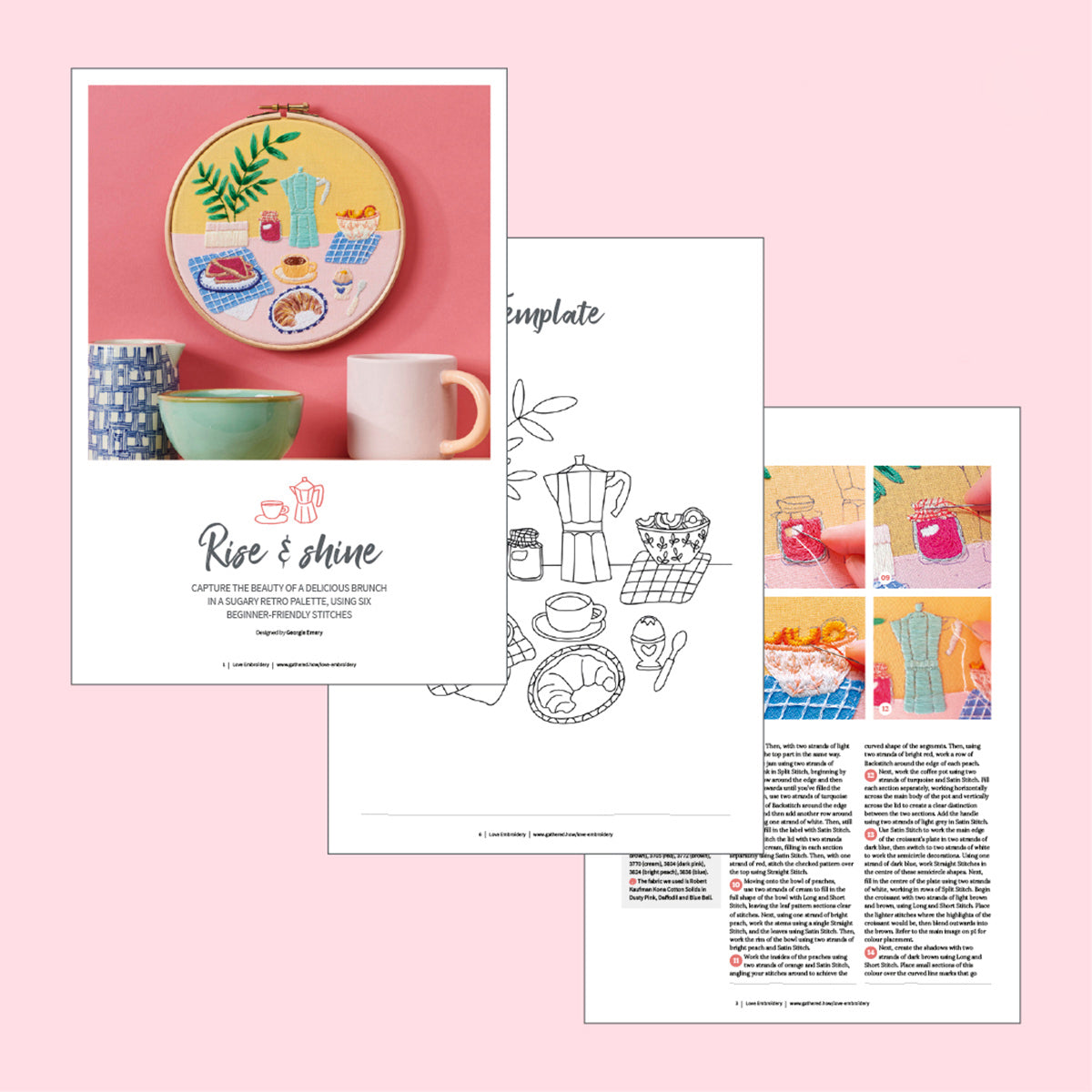 Breakfast Embroidery Hoop Pattern PDF