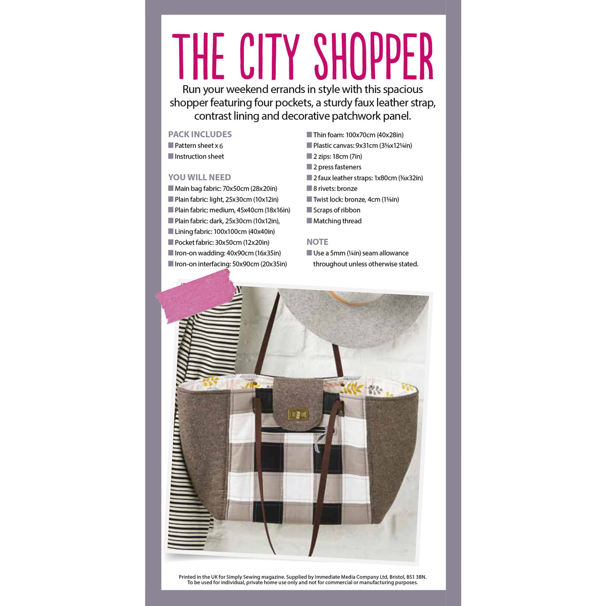 City Shopper Sewing Pattern PDF