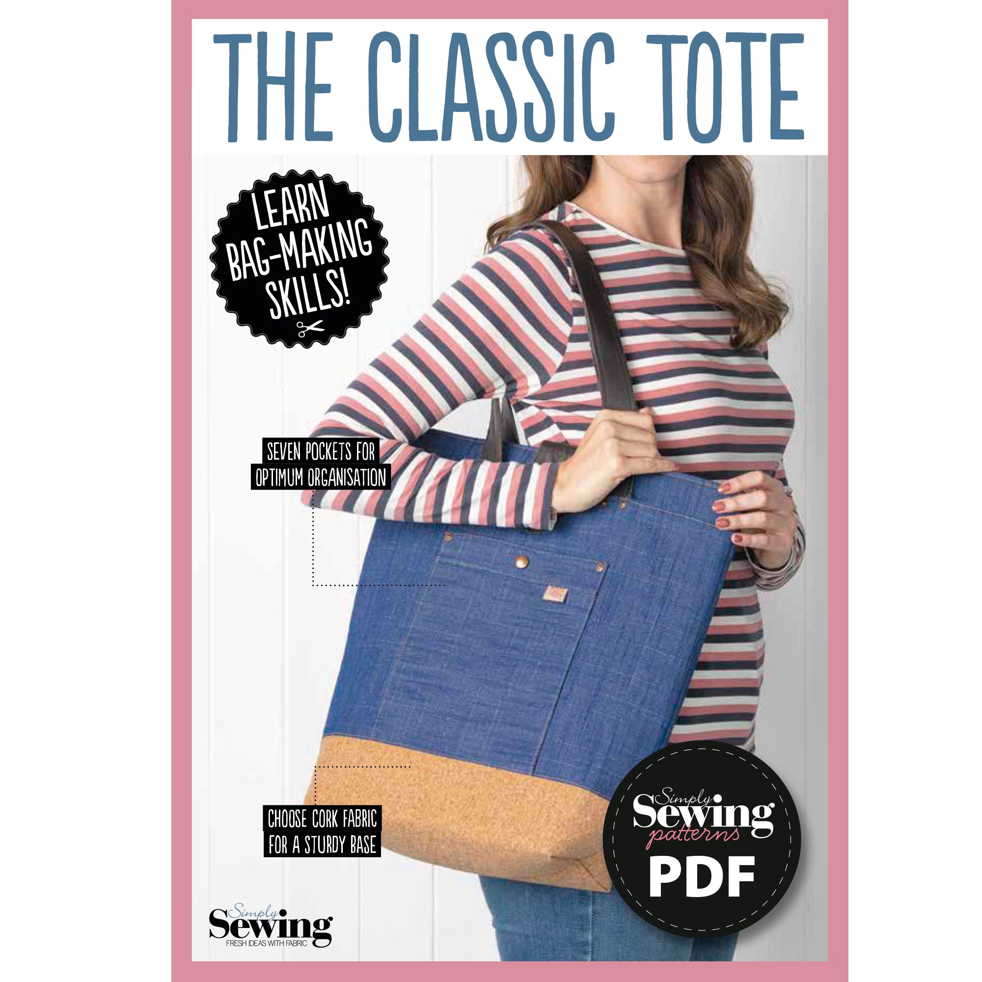 Classic Tote Sewing Pattern PDF