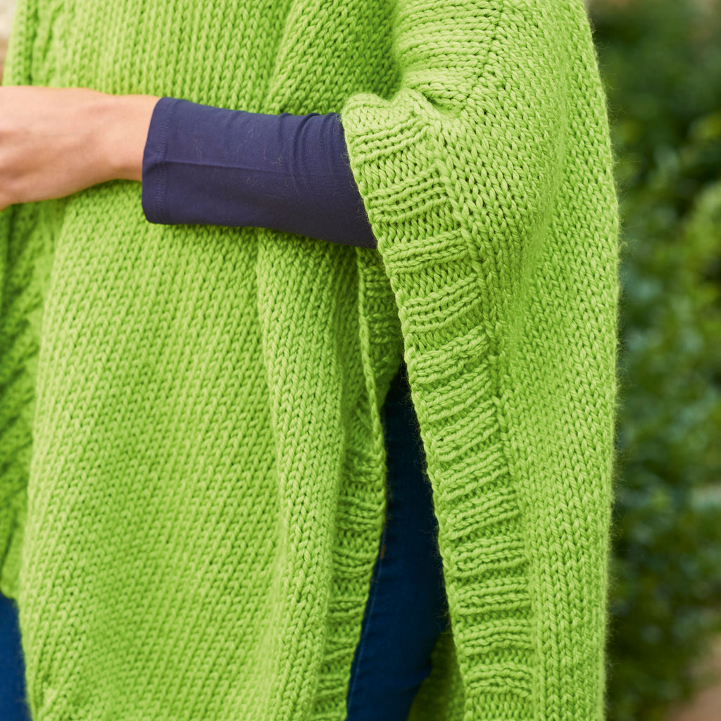 Cabled Poncho Knitting Pattern PDF