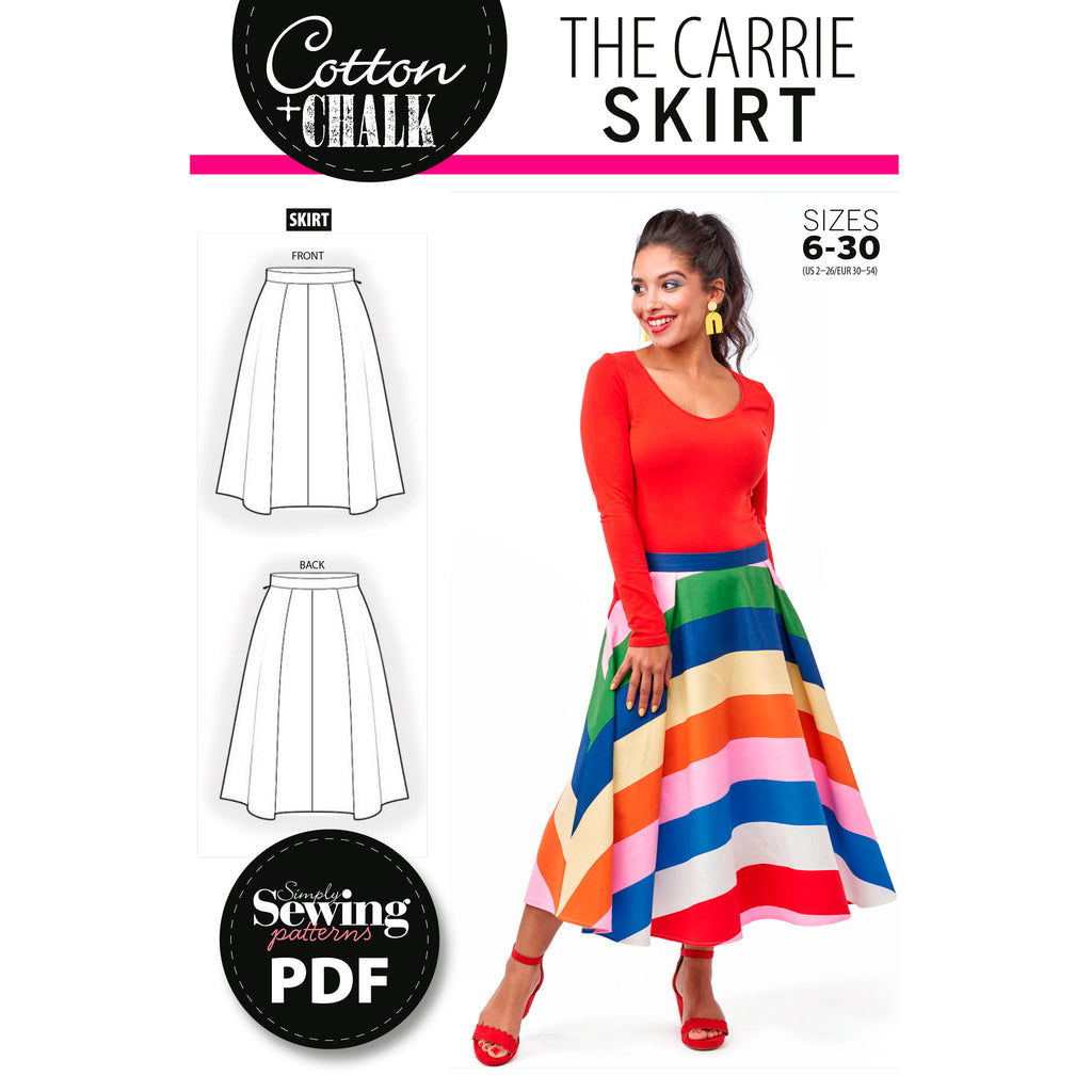 Carrie Skirt Sewing Pattern PDF