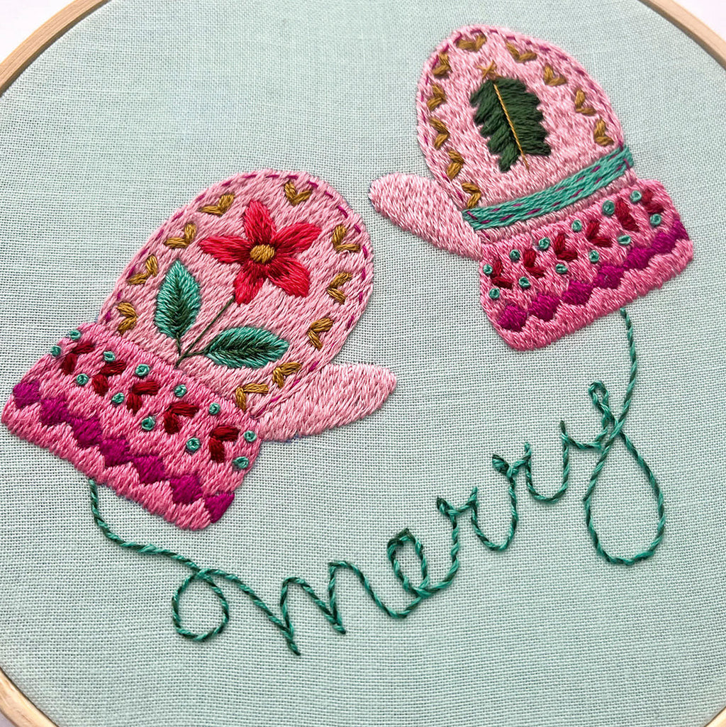 Christmas Mittens Hoop Embroidery Pattern PDF