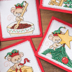 Cute Mice Christmas Cards Cross Stitch PDF Patterns