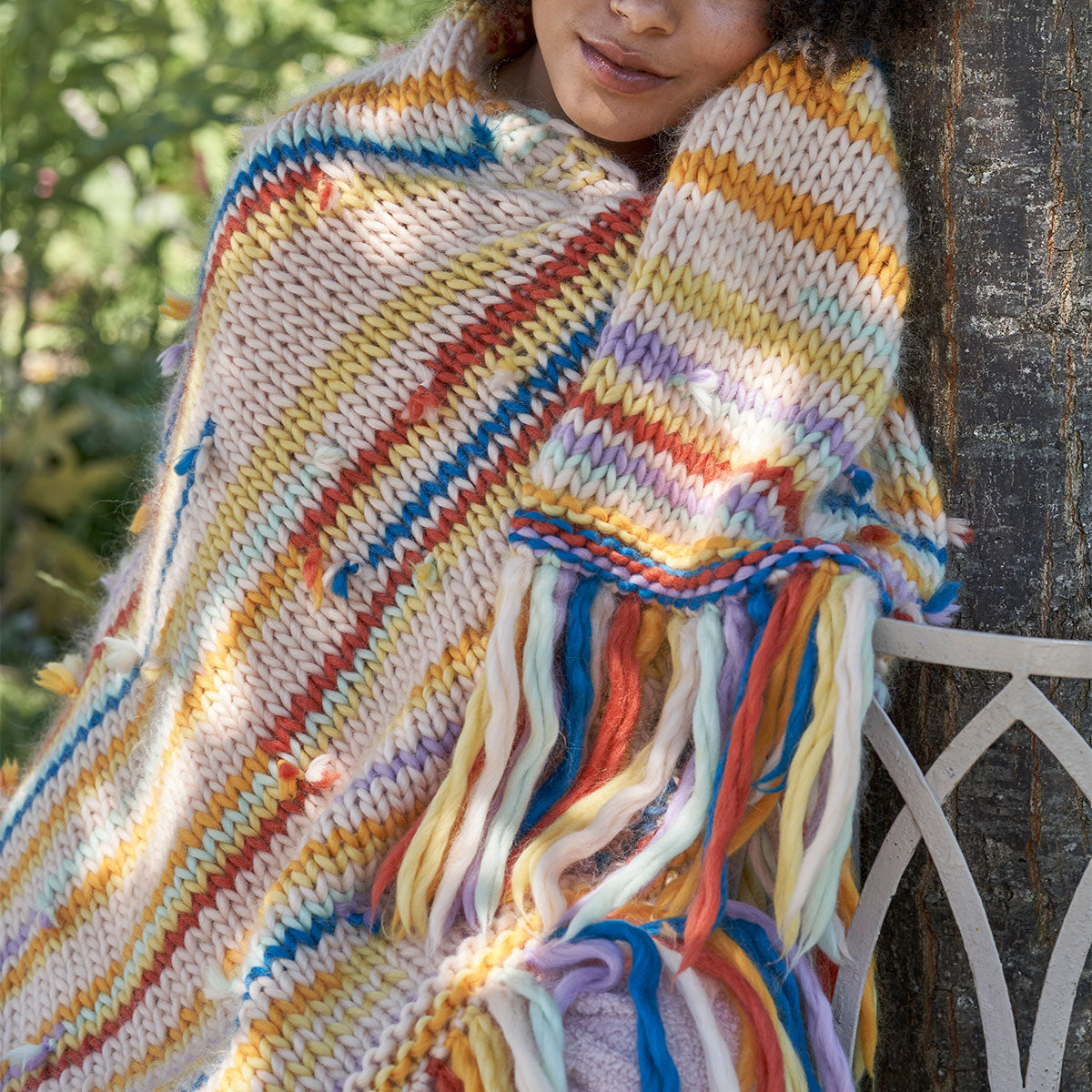 Chunky Blanket Knitting Pattern PDF
