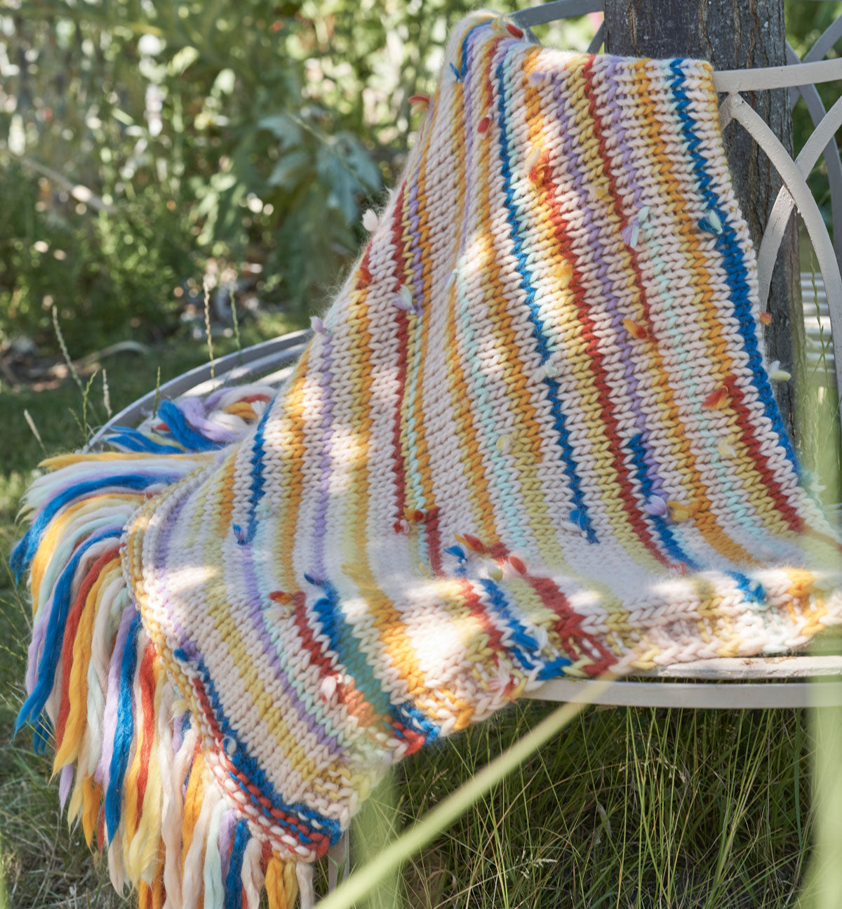 Chunky Blanket Knitting Pattern PDF