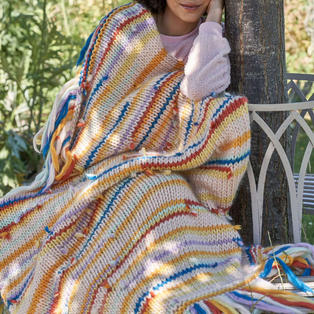 Chunky Blanket Knitting Pattern PDF