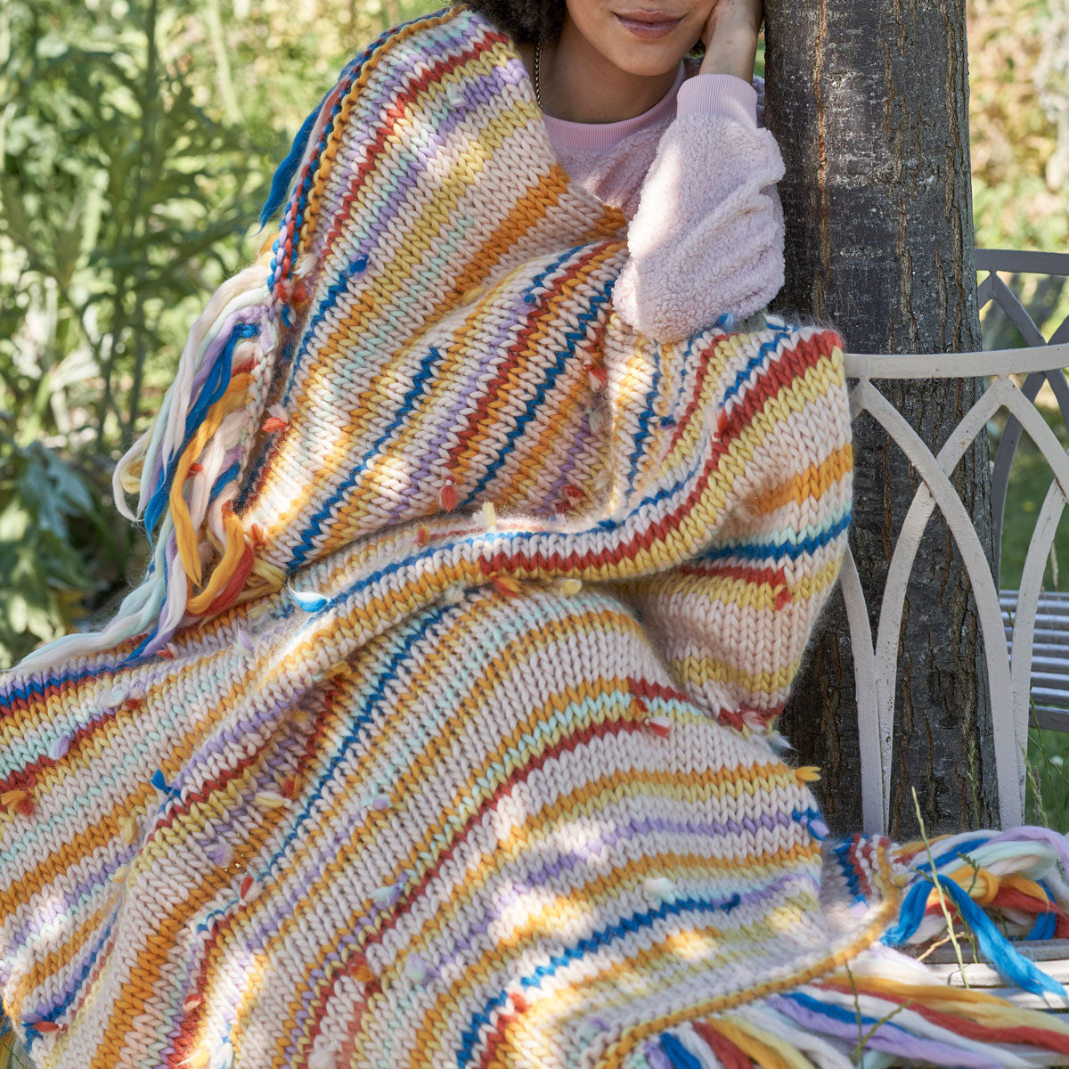 Chunky Blanket Knitting Pattern PDF