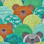 Clamshell Bear & Raccoon Mini Quilt