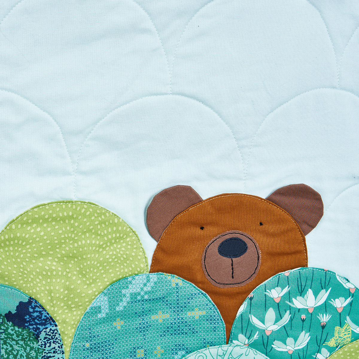 Clamshell Bear & Raccoon Mini Quilt