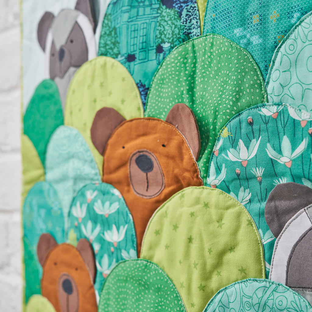 Clamshell Bear & Raccoon Mini Quilt