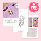 Pretty Peony T-shirt Motif Embroidery Pattern PDF