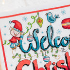 Elf Welcome Sign Cross Stitch PDF Pattern