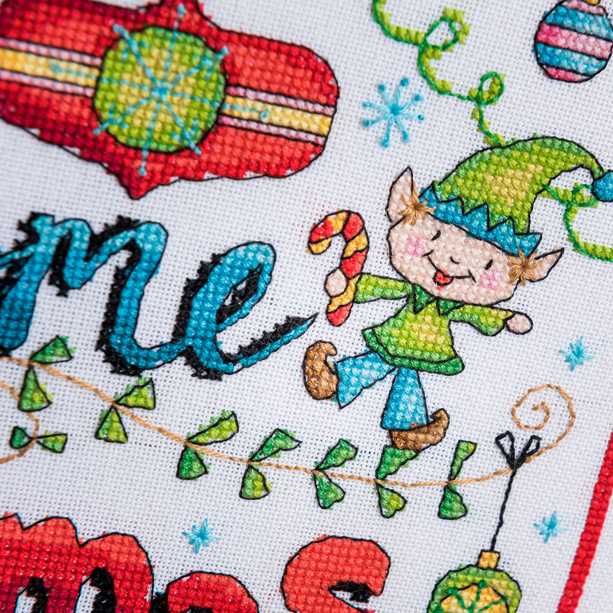 Elf Welcome Sign Cross Stitch PDF Pattern