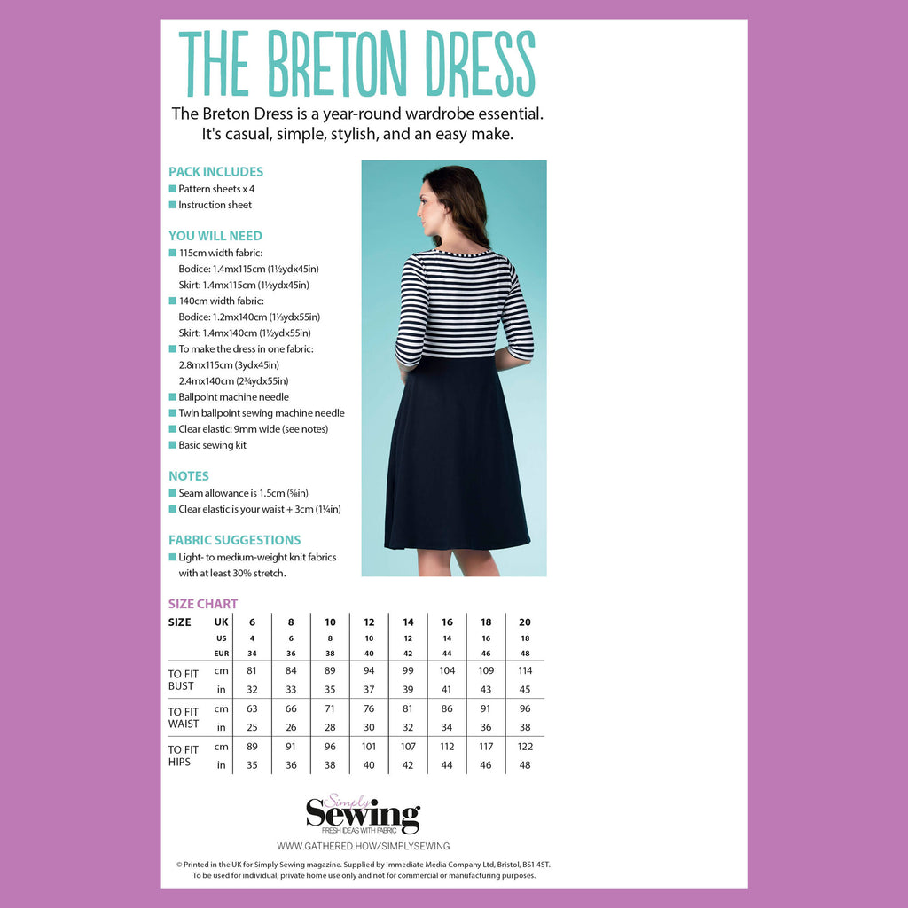 Breton Dress Sewing Pattern PDF