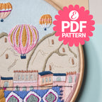 Hot Air Balloons Embroidery Hoop Pattern PDF
