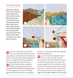 Embroidery tutorial with stitch examples and text instructions.