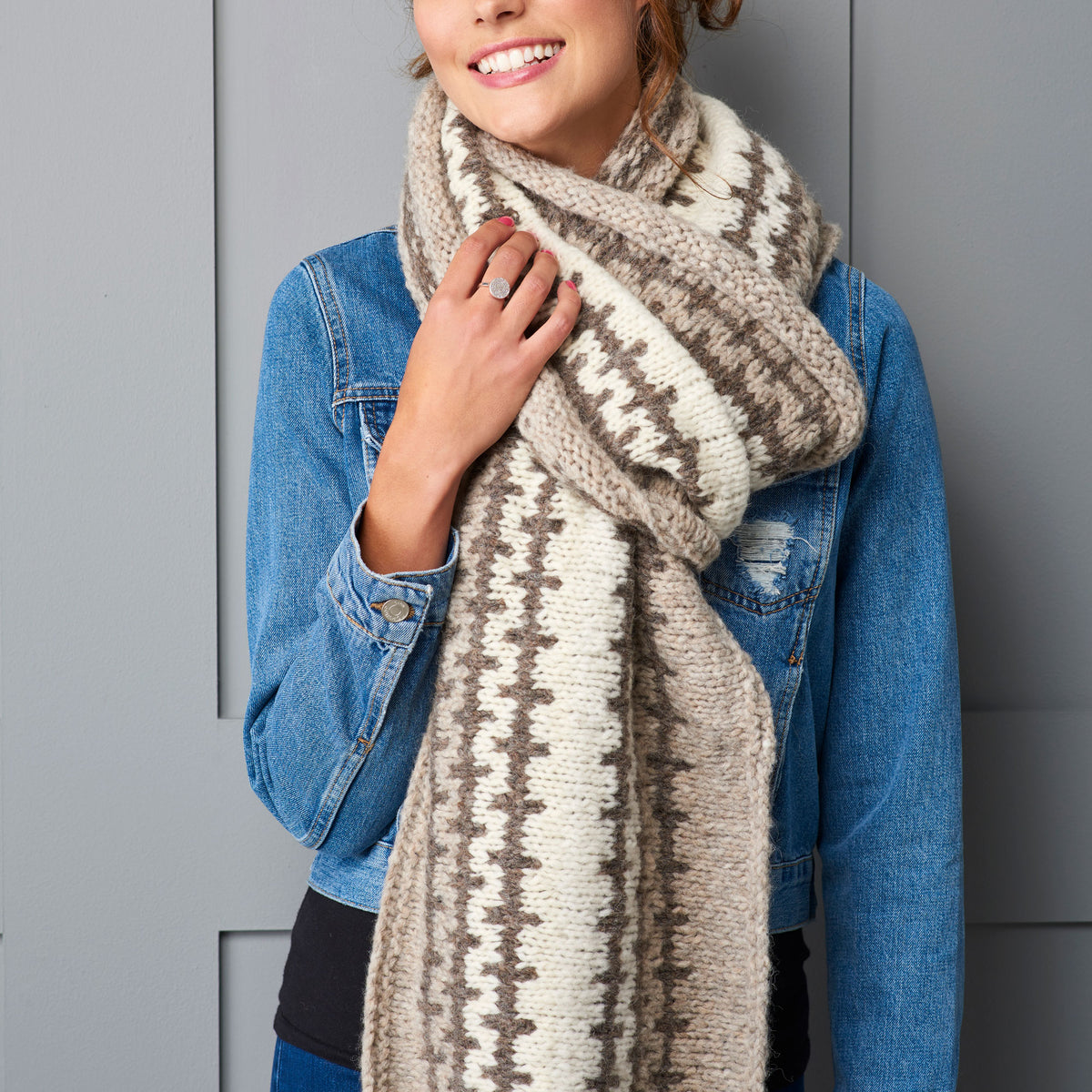 Fair Isle Scarf Knitting Pattern PDF