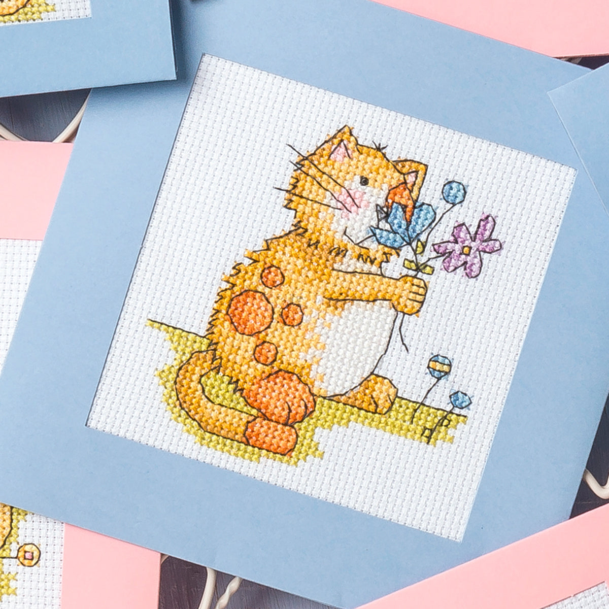 Cute Cat Cards Cross Stitch PDF Pattern