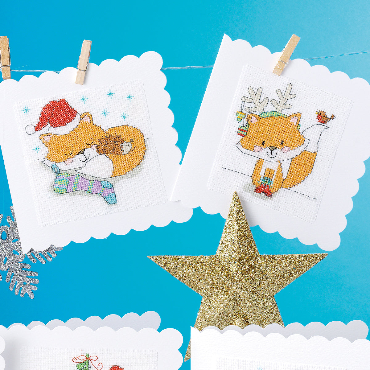 Festive Foxes Cross Stitch PDF Patterns